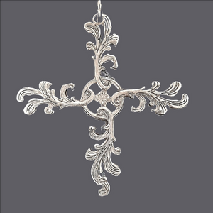 Silver Filagree Square Cross Pendant